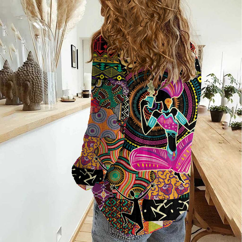 African Women Ethnic Motifs Women Casual Shirt