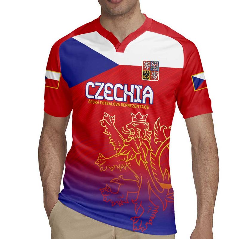 Custom Czech Republic Unique Double Tailed Lion Rugby Jersey