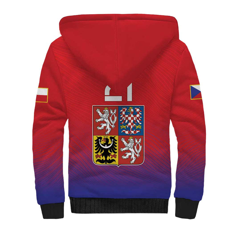 Custom Czech Republic Unique Double Tailed Lion Sherpa Hoodie