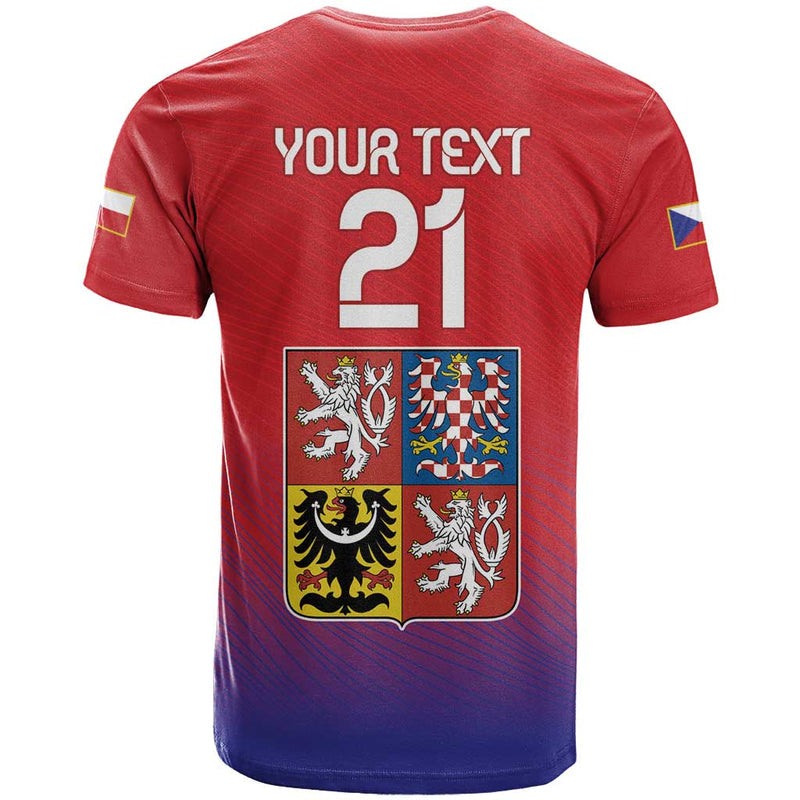 Custom Czech Republic Unique Double Tailed Lion T Shirt