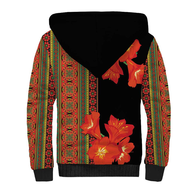 Africa Beauty Clivia Miniata Flowers Sherpa Hoodie