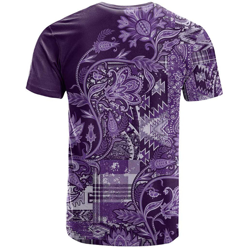 Africa Floral mix Maasai Shuka Purple Moitf T Shirt
