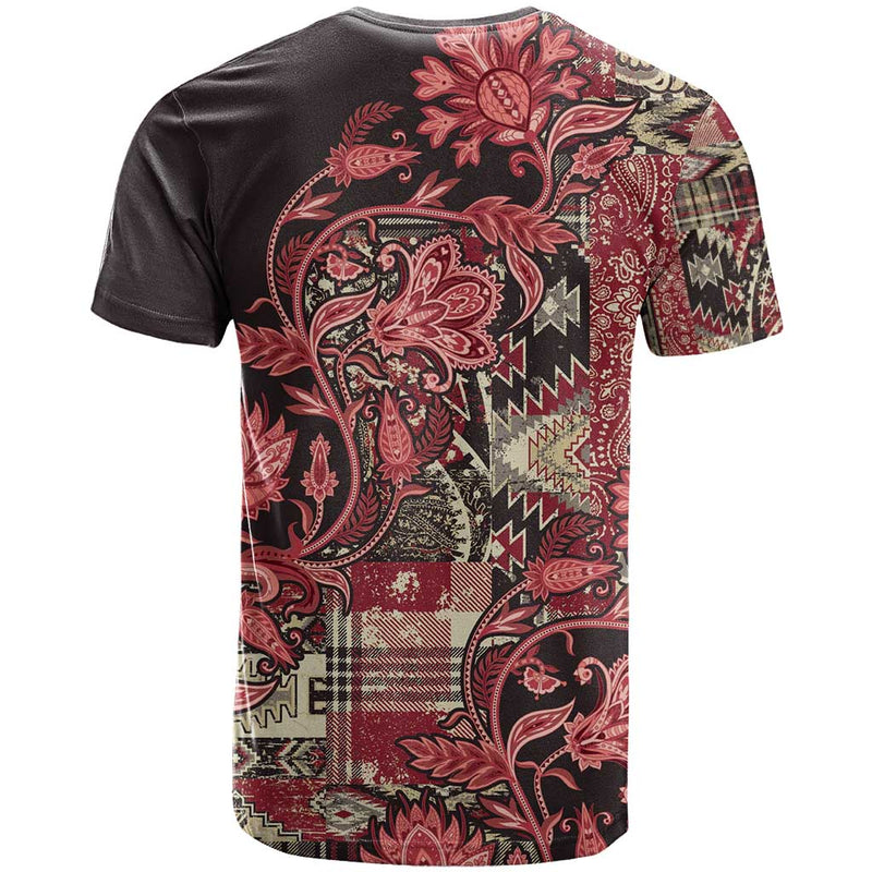 Africa Floral mix Maasai Shuka Red Moitf T Shirt