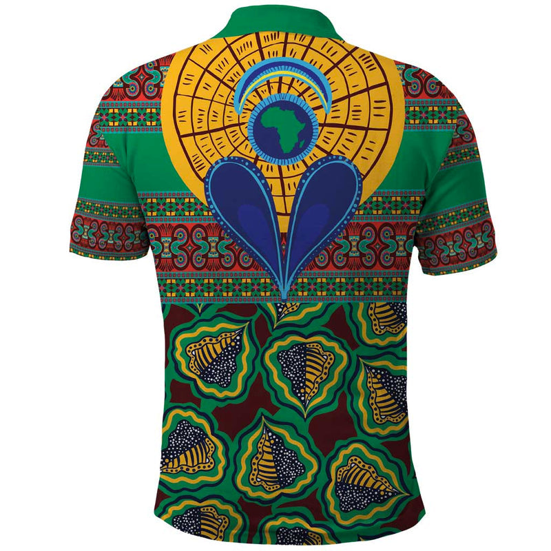 African Pattern Traditional Kanga Style Polo Shirt