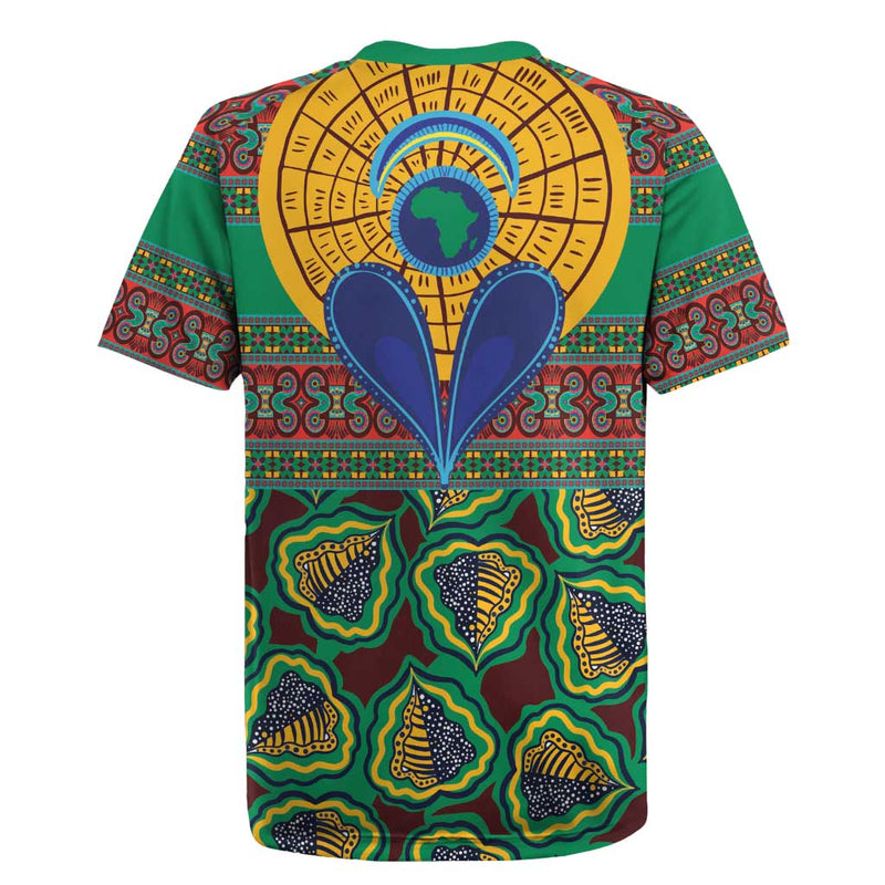 African Pattern Traditional Kanga Style Rugby Jersey