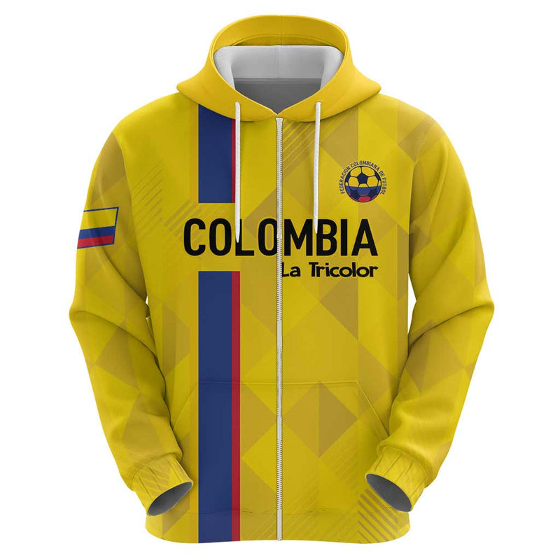 Custom Colombia Football 2024 Vamos La Tricolor - Yellow Hoodie