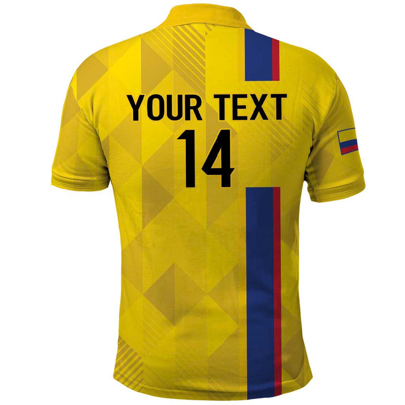 Custom Colombia Football 2024 Vamos La Tricolor - Yellow Polo Shirt
