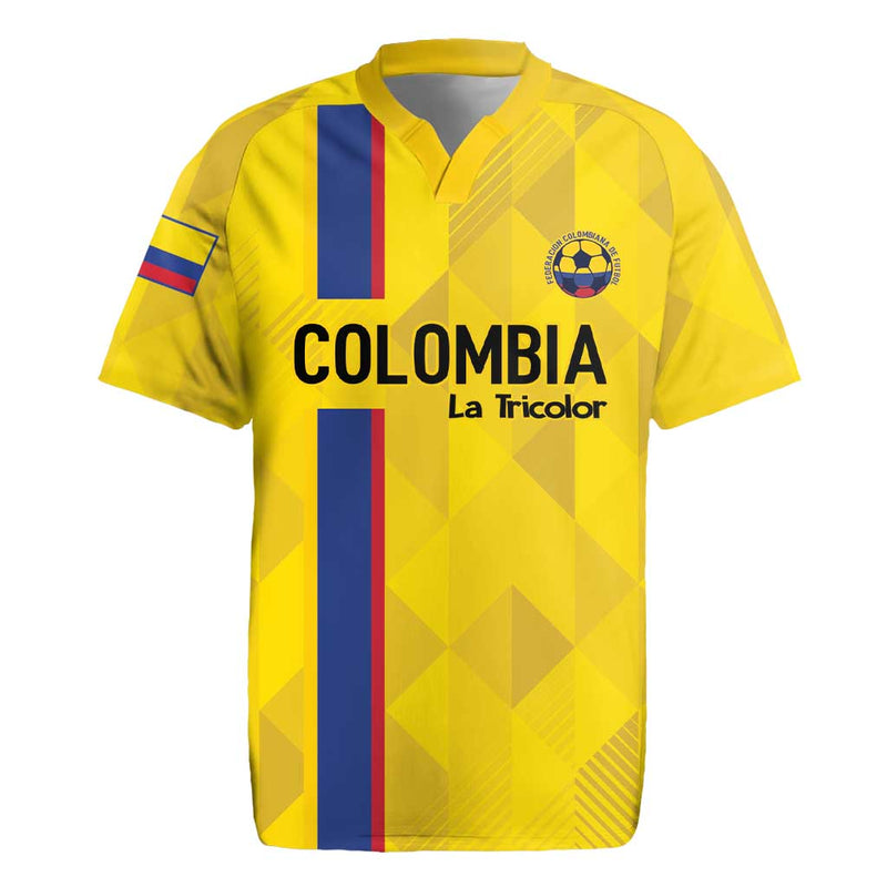 Custom Colombia Football 2024 Vamos La Tricolor - Yellow Rugby Jersey