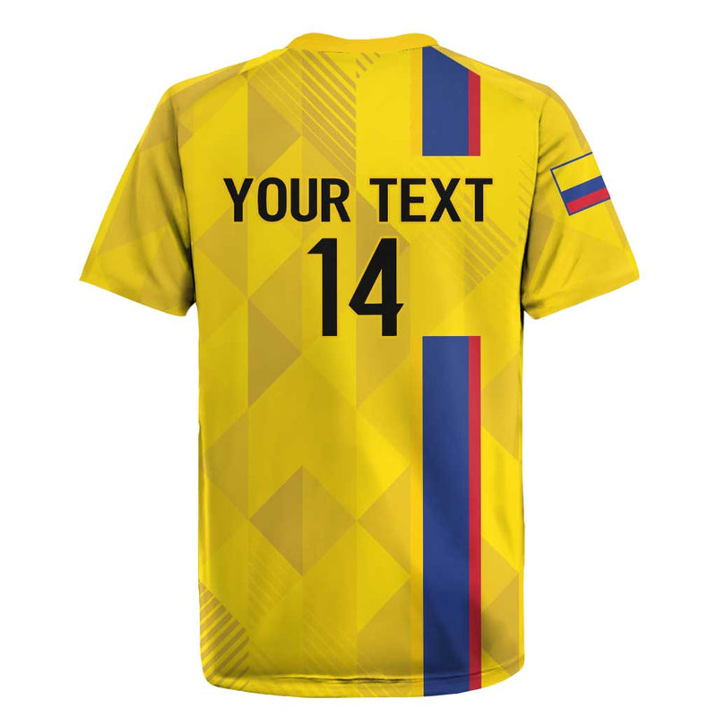 Custom Colombia Football 2024 Vamos La Tricolor - Yellow Rugby Jersey