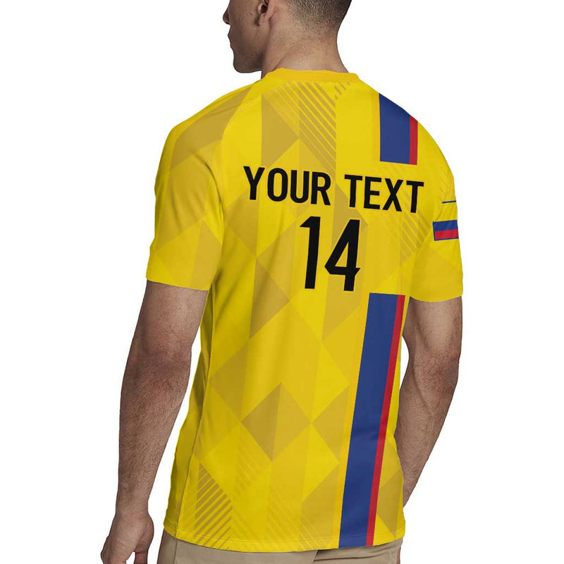 Custom Colombia Football 2024 Vamos La Tricolor - Yellow Rugby Jersey
