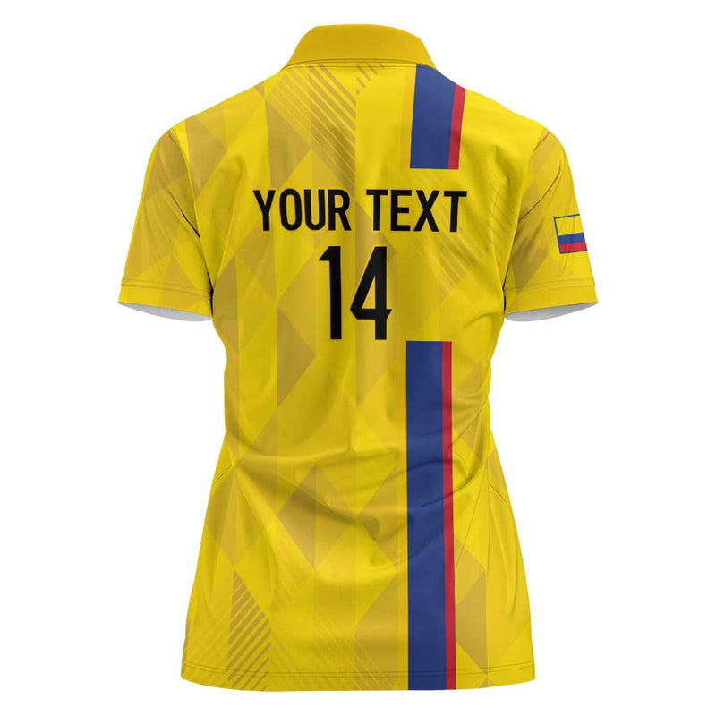 Custom Colombia Football 2024 Vamos La Tricolor - Yellow Women Polo Shirt