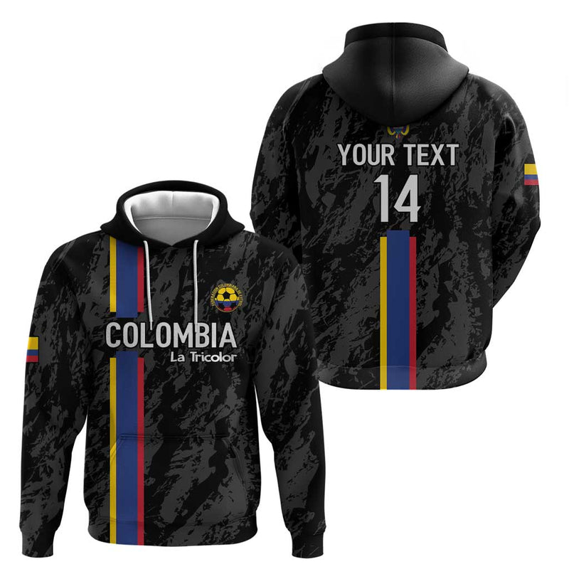 Custom Colombia Football 2024 Vamos La Tricolor - Black Hoodie