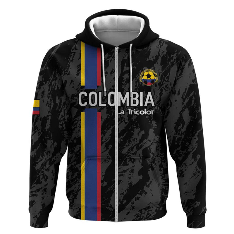 Custom Colombia Football 2024 Vamos La Tricolor - Black Hoodie
