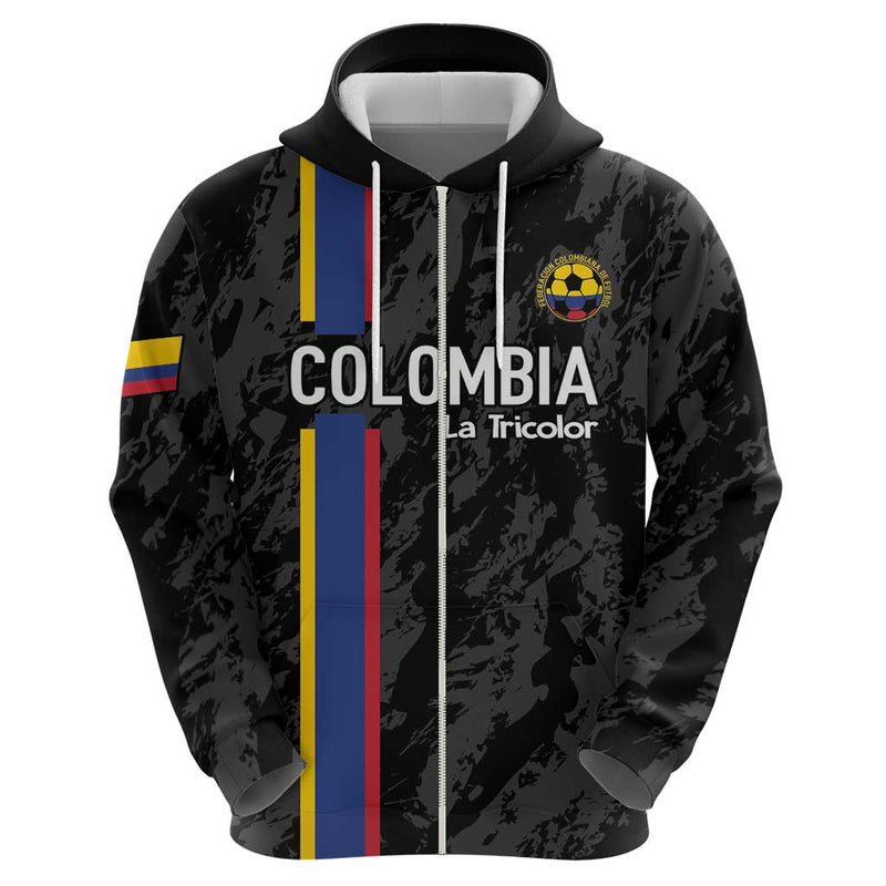 Custom Colombia Football 2024 Vamos La Tricolor - Black Hoodie