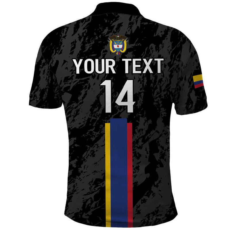 Custom Colombia Football 2024 Vamos La Tricolor - Black Polo Shirt