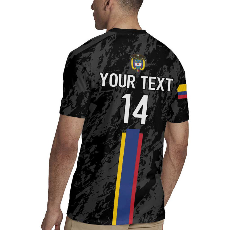 Custom Colombia Football 2024 Vamos La Tricolor - Black Rugby Jersey