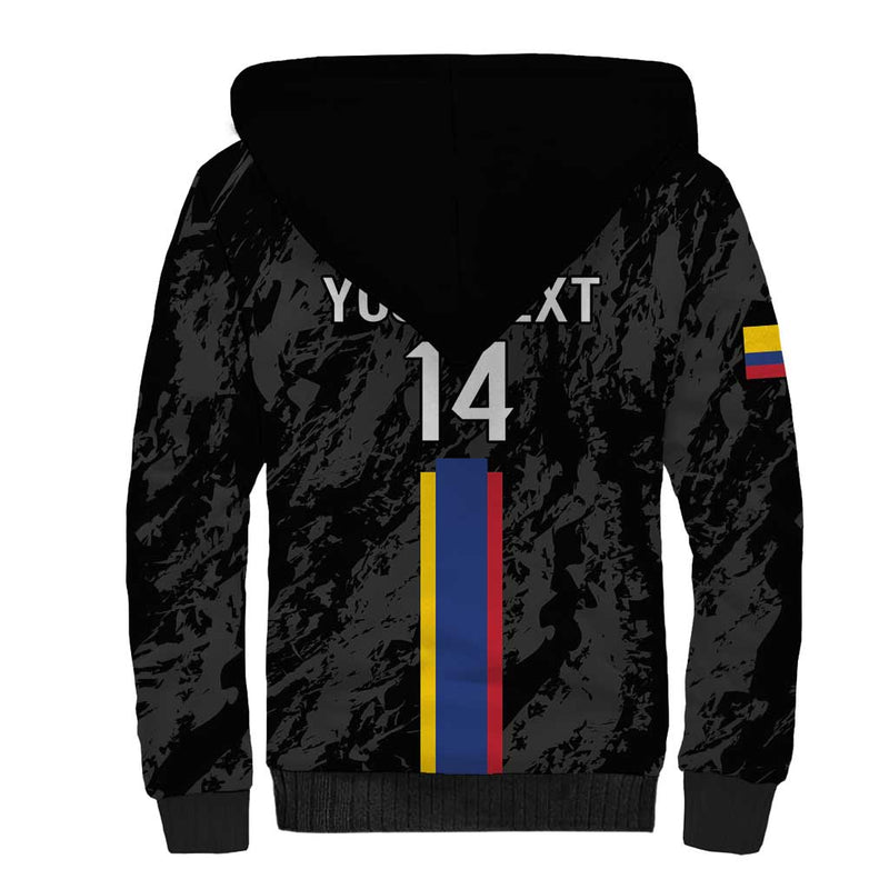 Custom Colombia Football 2024 Vamos La Tricolor - Black Sherpa Hoodie