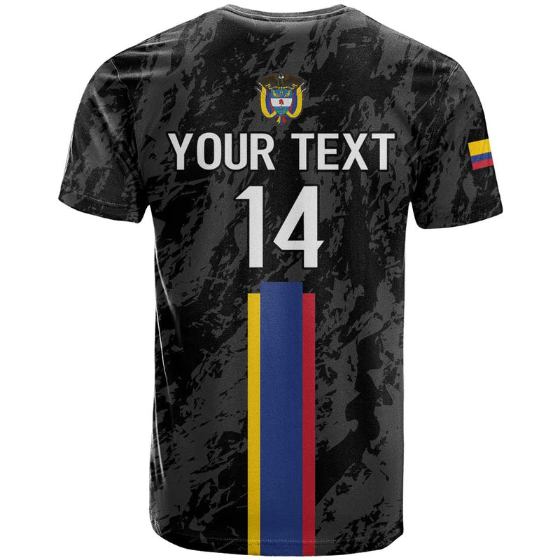 Custom Colombia Football 2024 Vamos La Tricolor - Black T Shirt