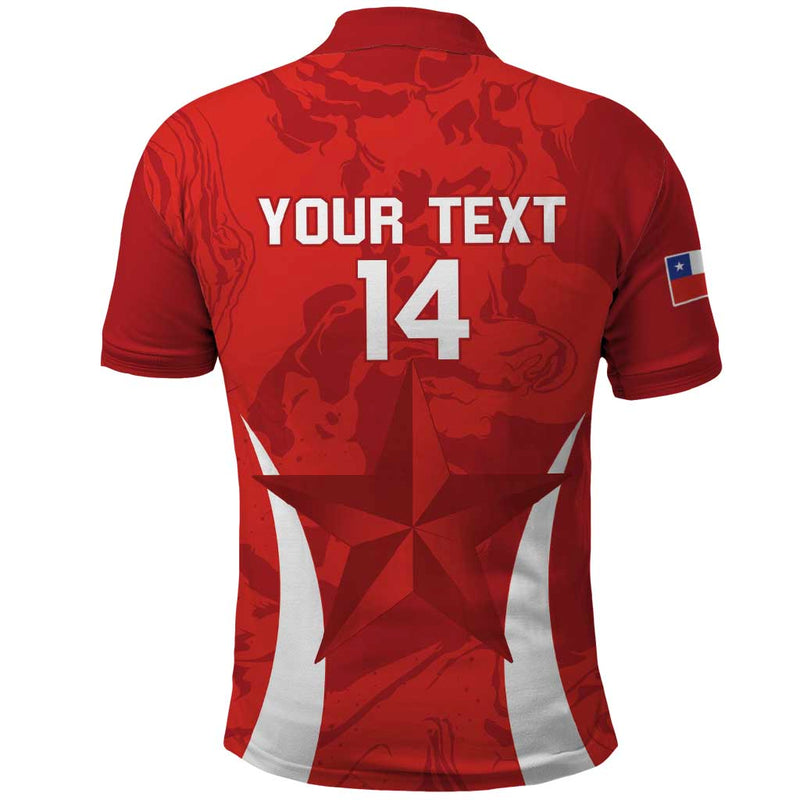 Custom Chile Football 2024 Vamos La Roja - Red Polo Shirt