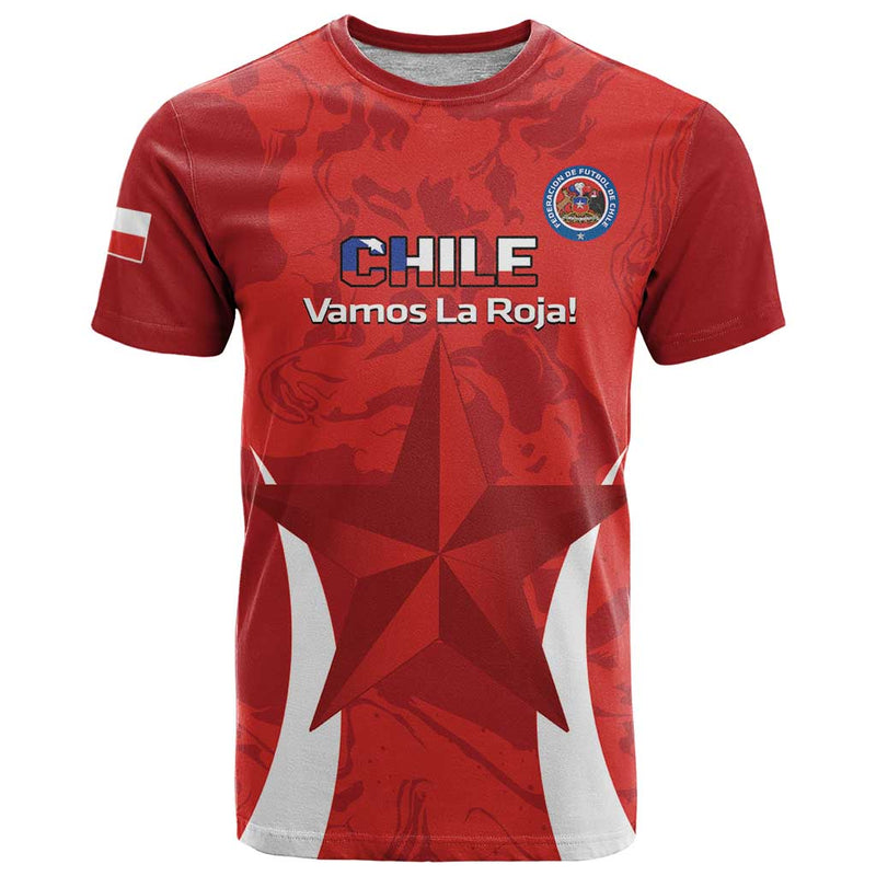 Custom Chile Football 2024 Vamos La Roja - Red T Shirt