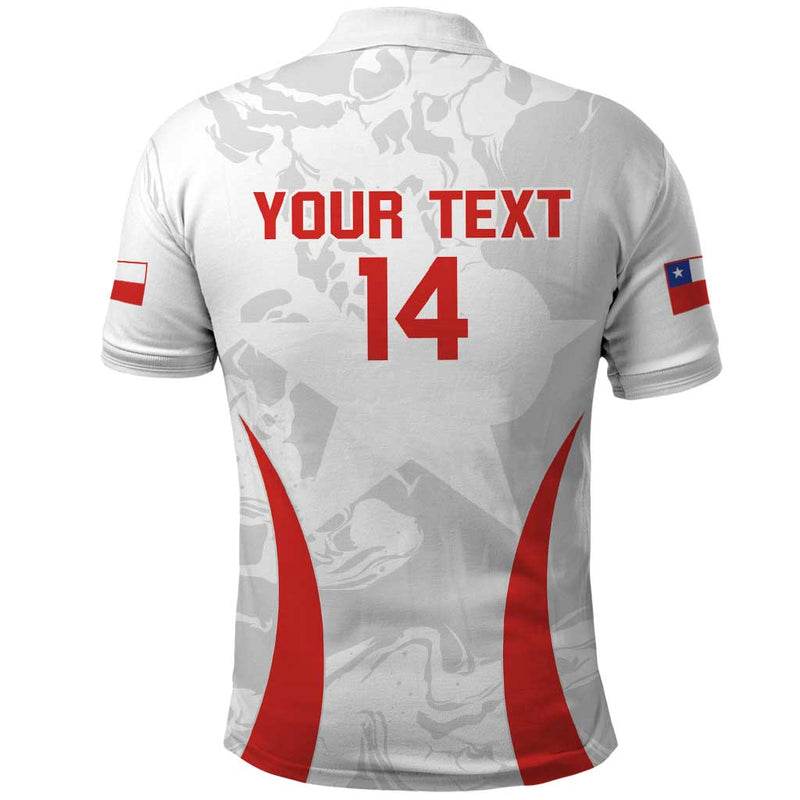 Custom Chile Football 2024 Vamos La Roja - White Polo Shirt