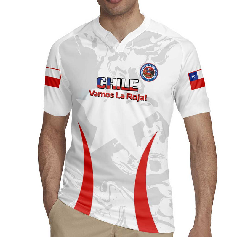 Custom Chile Football 2024 Vamos La Roja - White Rugby Jersey