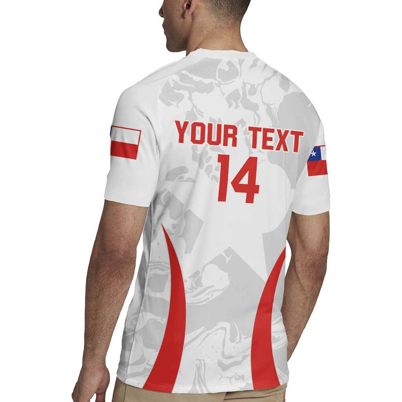 Custom Chile Football 2024 Vamos La Roja - White Rugby Jersey