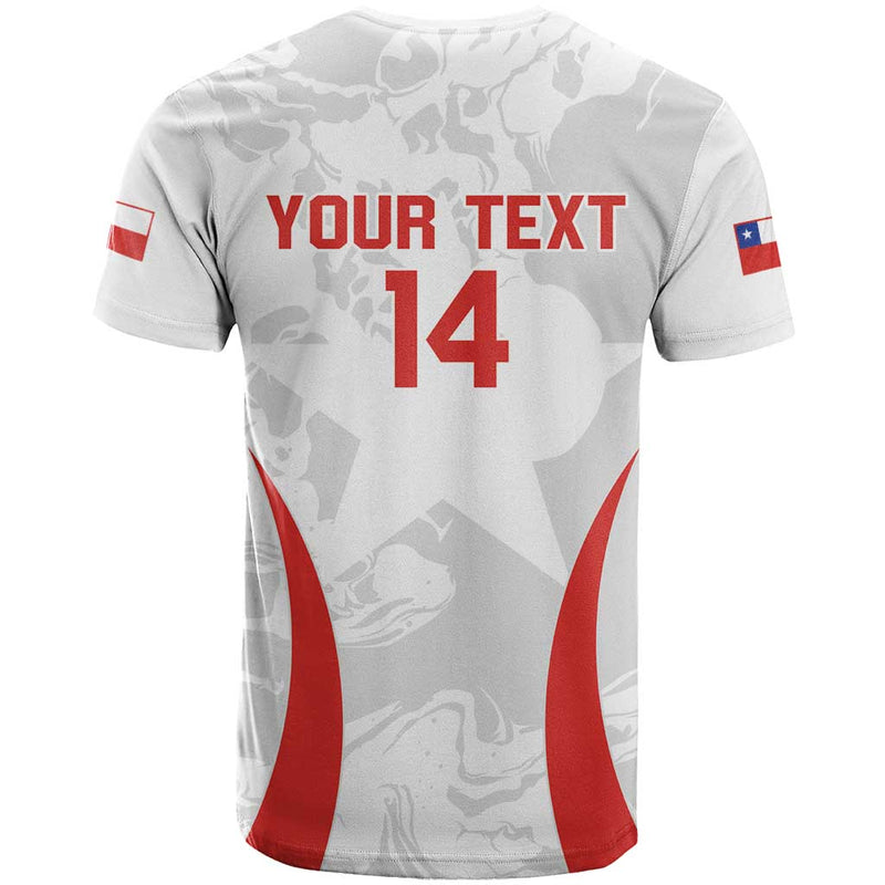 Custom Chile Football 2024 Vamos La Roja - White T Shirt