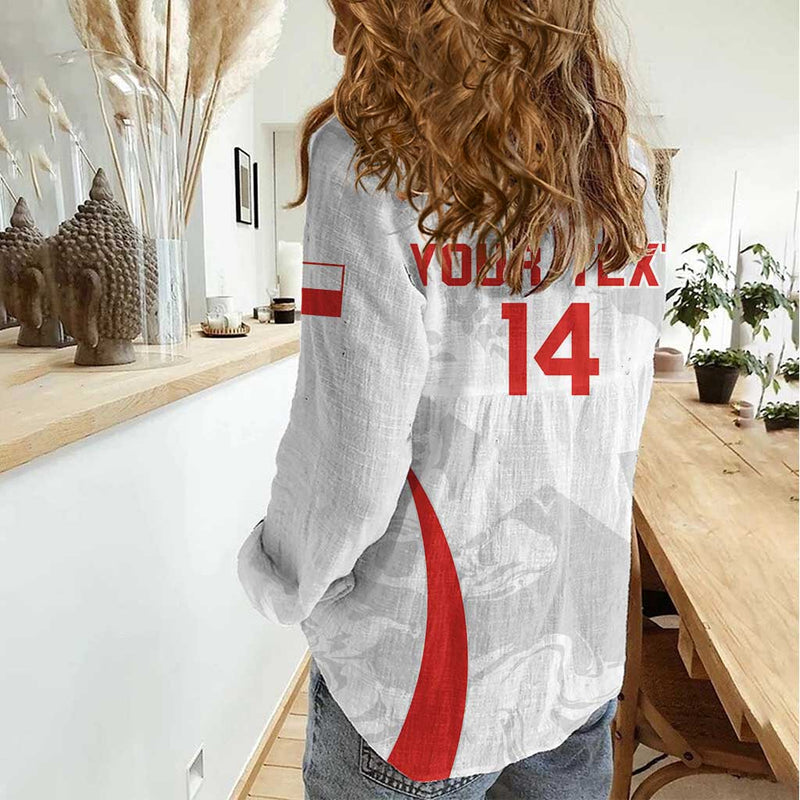 Custom Chile Football 2024 Vamos La Roja - White Women Casual Shirt