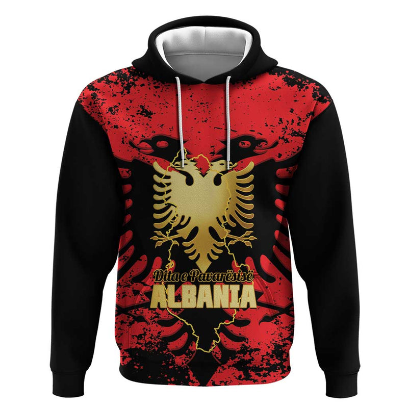 Albania Independence Day Dita E Pavaresise Map Grunge Style Hoodie