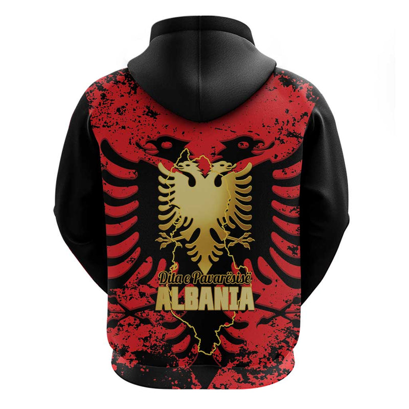 Albania Independence Day Dita E Pavaresise Map Grunge Style Hoodie