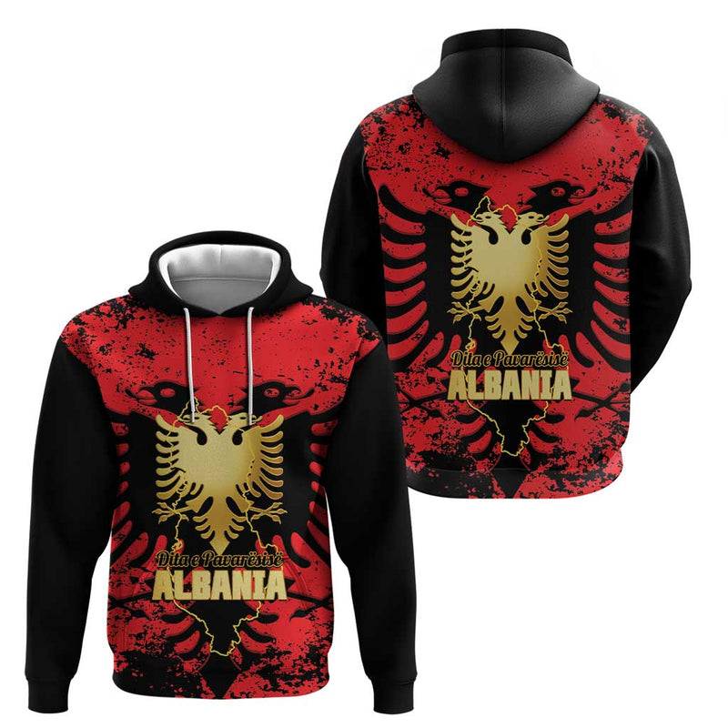 Albania Independence Day Dita E Pavaresise Map Grunge Style Hoodie