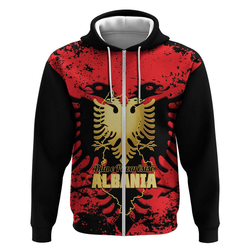 Albania Independence Day Dita E Pavaresise Map Grunge Style Hoodie