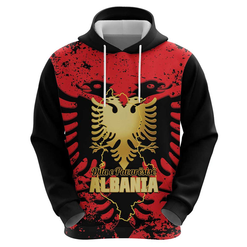 Albania Independence Day Dita E Pavaresise Map Grunge Style Hoodie