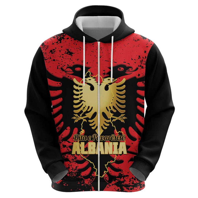 Albania Independence Day Dita E Pavaresise Map Grunge Style Hoodie