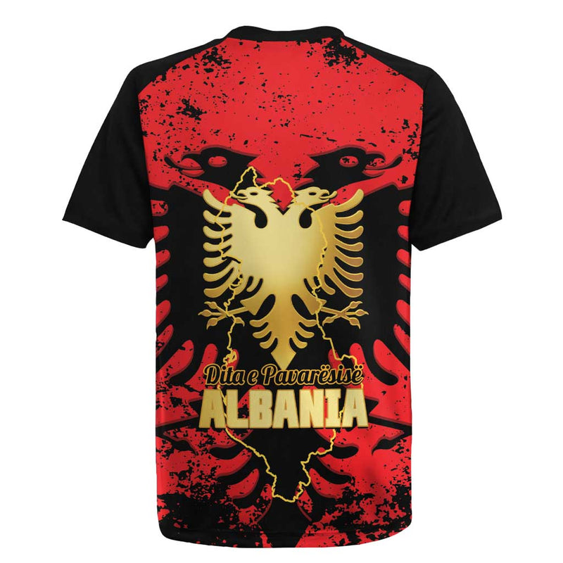 Albania Independence Day Dita E Pavaresise Map Grunge Style Rugby Jersey