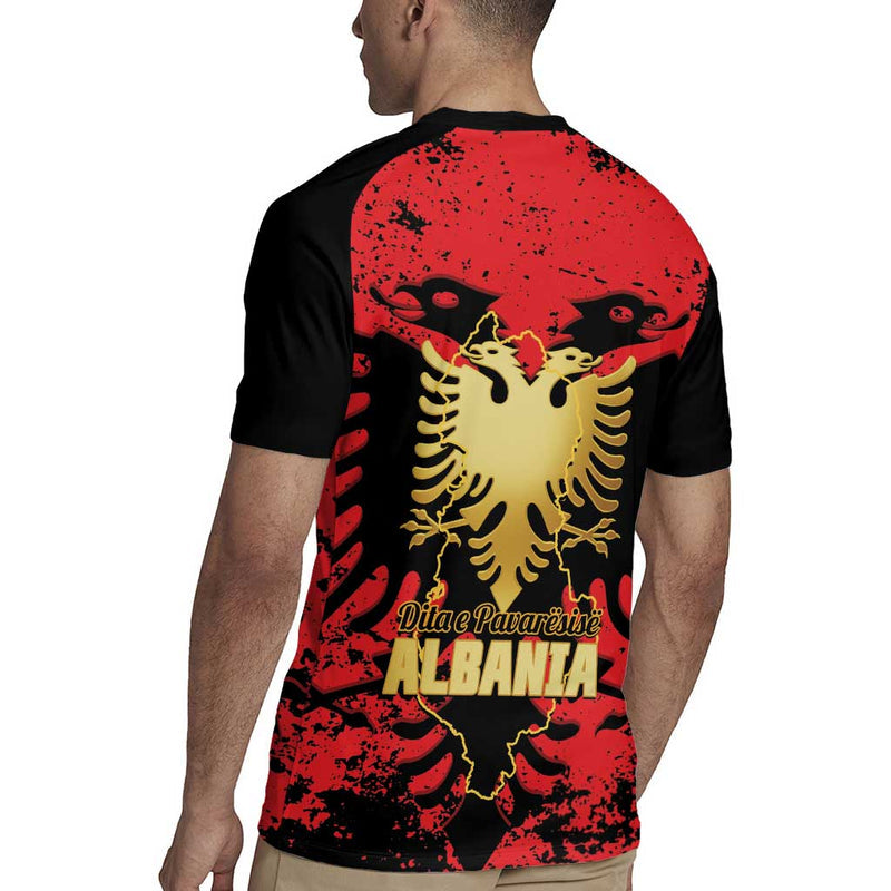 Albania Independence Day Dita E Pavaresise Map Grunge Style Rugby Jersey