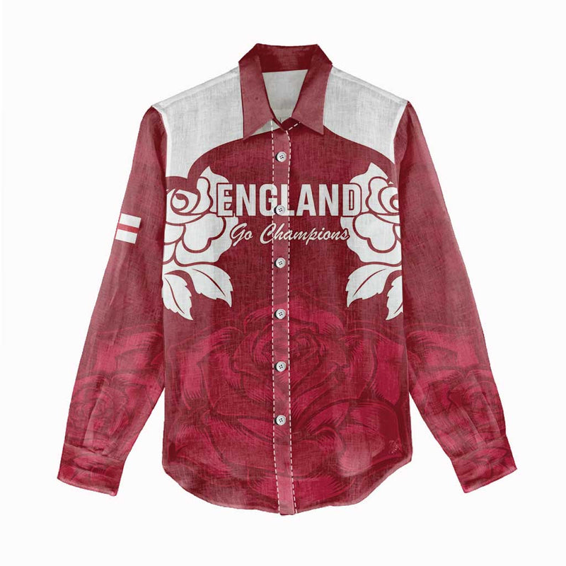 Custom England Rugby 2025 Go Champions Red Rose Women Casual Shirt