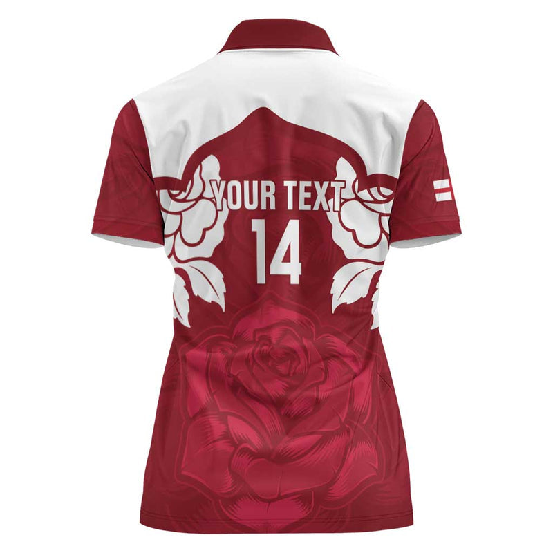Custom England Rugby 2025 Go Champions Red Rose Women Polo Shirt
