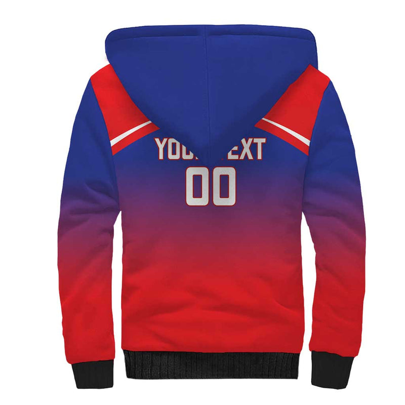 Custom Bengaluru India Cricket Go Champions Sherpa Hoodie