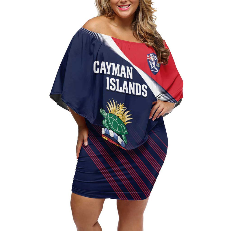 Custom Cayman Islands Cricket 2025 Sporty Style Off Shoulder Short Dress