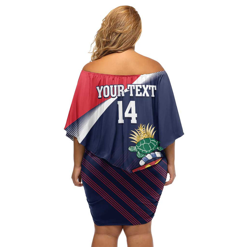 Custom Cayman Islands Cricket 2025 Sporty Style Off Shoulder Short Dress