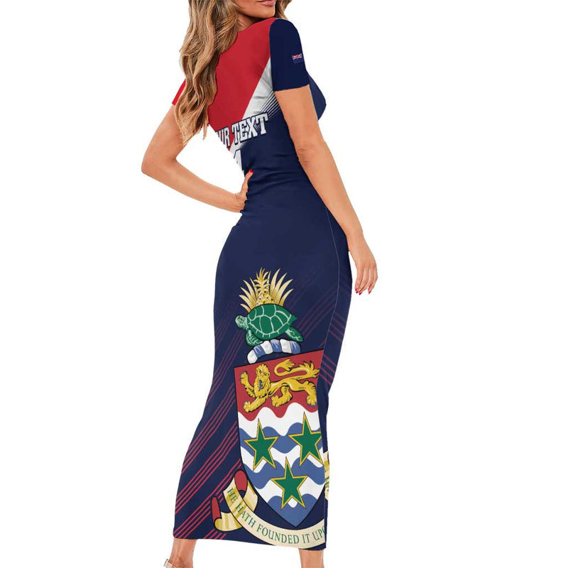 Custom Cayman Islands Cricket 2025 Sporty Style Short Sleeve Bodycon Dress