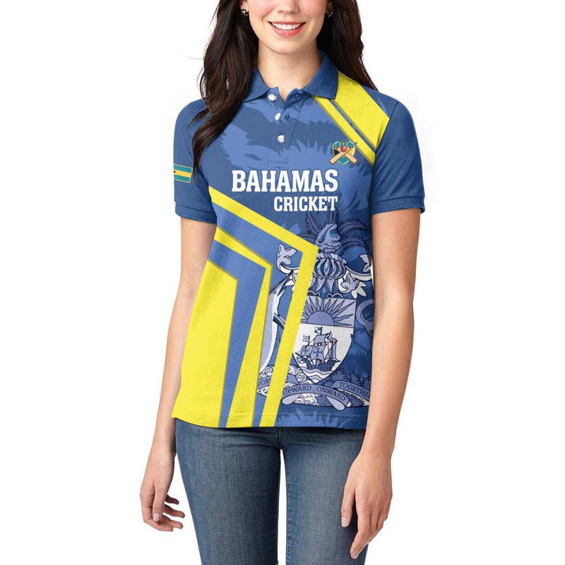 Custom The Bahamas Cricket Come On Bahamian Women Polo Shirt