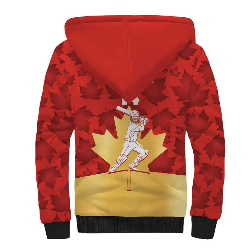 Custom Canada Cricket Come On Maple Leaf Sherpa Hoodie