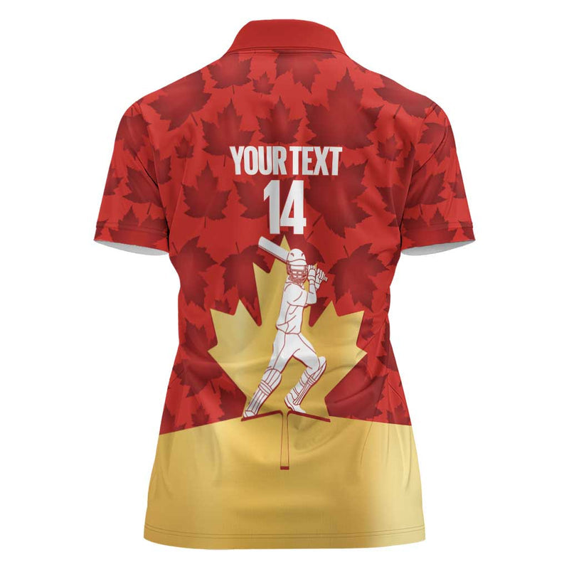Custom Canada Cricket Come On Maple Leaf Women Polo Shirt