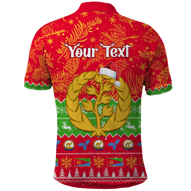 Eritrea Christmas Eritrean Olive Santa Claus Merry Xmas Polo Shirt