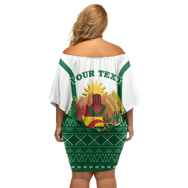 Algeria Coat Of Arms African Pattern Off Shoulder Short Dress