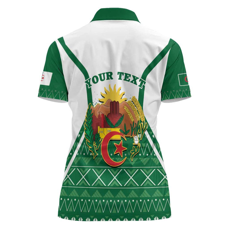 Algeria Coat Of Arms African Pattern Women Polo Shirt