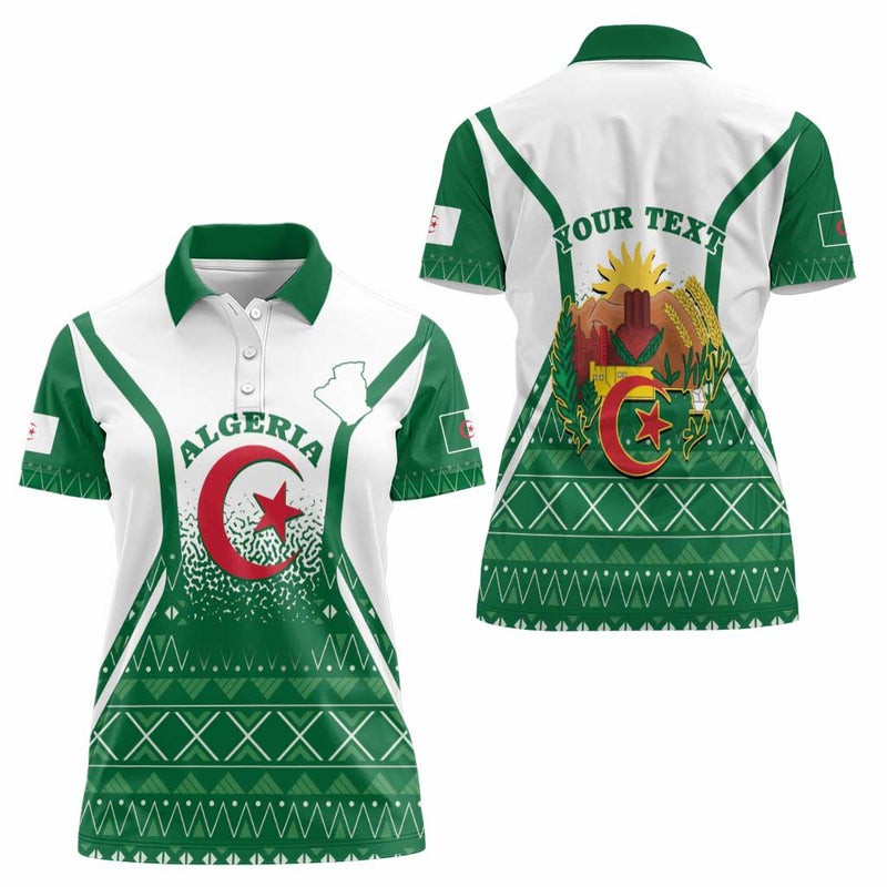 Algeria Coat Of Arms African Pattern Women Polo Shirt